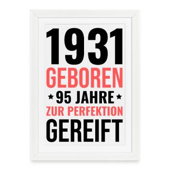 Né en 1931 – Mature à la perfection - Affiche encadrée (27 × 37 cm) - blanc - Devant