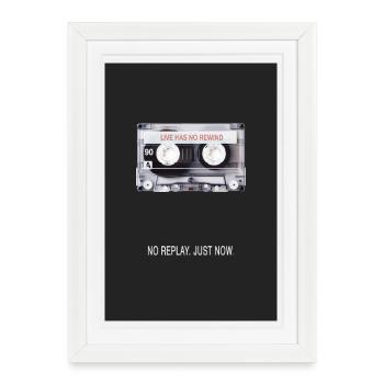 Pas de rediffusion pour l’instant – Affiche vintage sur cassette - Affiche encadrée (27 × 37 cm) - blanc - Devant