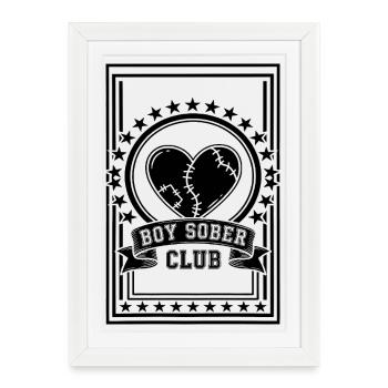 Club libre masculin - Affiche encadrée (27 × 37 cm) - blanc - Devant