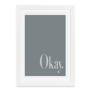 Affiche minimaliste moderne – D’accord - Affiche encadrée (27 × 37 cm) - blanc - Devant