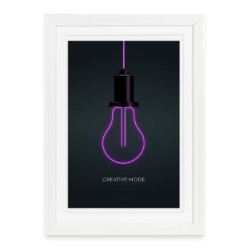 Affiche Créative de Mode Néon - Affiche encadrée (27 × 37 cm) - blanc - Devant