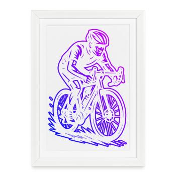 J'adore les vélos de route, super design pour les vélos de course ! - Affiche encadrée (27 × 37 cm) - blanc - Devant