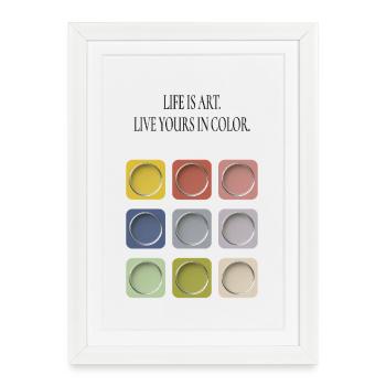 La vie est de l’art – Sombre conception typographique - Affiche encadrée (27 × 37 cm) - blanc - Devant