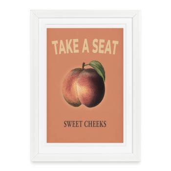 Sweet Cheeks Peach – Ambiances d’été - Affiche encadrée (27 × 37 cm) - blanc - Devant