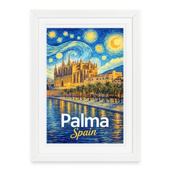 Palma Spain - Framed poster (27 × 37 cm) - white - Front