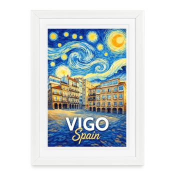 Vigo, Espagne - Affiche encadrée (27 × 37 cm) - blanc - Devant