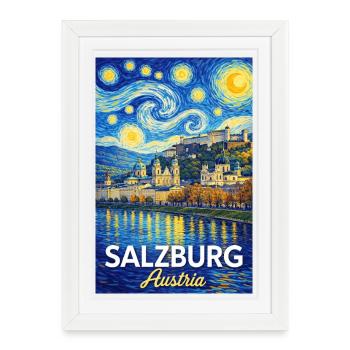 Salzbourg, Autriche - Affiche encadrée (27 × 37 cm) - blanc - Devant