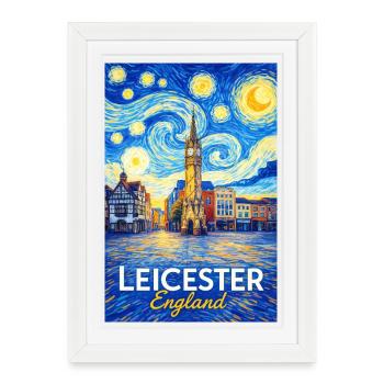Leicester, Angleterre - Affiche encadrée (27 × 37 cm) - blanc - Devant