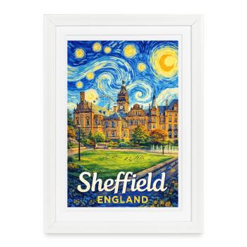 Sheffield, England - Framed poster (27 × 37 cm) - white - Front