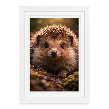 Close hedgehog eyes - Framed poster (27 × 37 cm) - white - Front