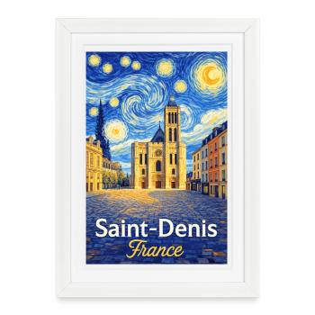 Saint-Denis, France - Affiche encadrée (27 × 37 cm) - blanc - Devant