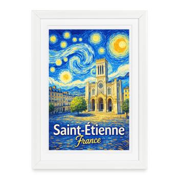 Saint-Étienne, France - Framed poster (27 × 37 cm) - white - Front