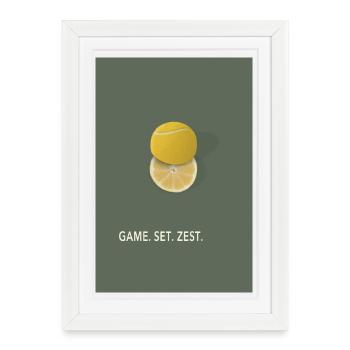Jeu de jeu : Jeu de mots de tennis Zest - Affiche encadrée (27 × 37 cm) - blanc - Devant