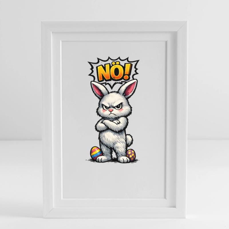 Lower Austrian Bunny Comic Easter Gift Framed poster (27 × 37 cm)