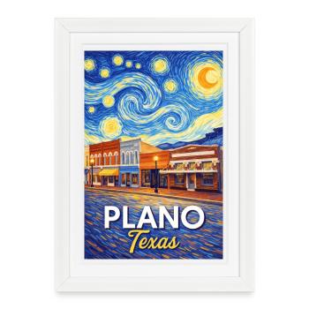 Plano, Texas - Affiche encadrée (27 × 37 cm) - blanc - Devant