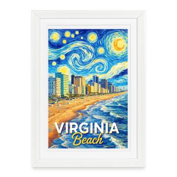 Virginia Beach - Framed poster (27 × 37 cm) - white - Front