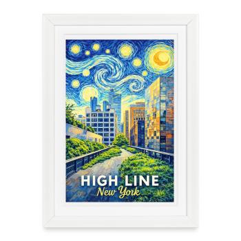 High Line New York Scenery - Framed poster (27 × 37 cm) - white - Front