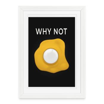 Pourquoi pas un design d’œuf minimaliste en poster moderne - Affiche encadrée (27 × 37 cm) - blanc - Devant