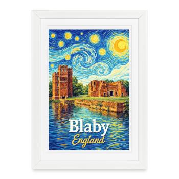 Blaby England Ruins dans le Vortex des Étoiles - Affiche encadrée (27 × 37 cm) - blanc - Devant