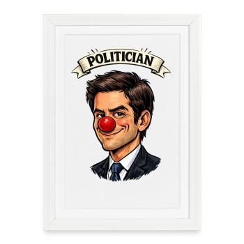 Politician lying clown color - Framed poster (27 × 37 cm) - white - Front