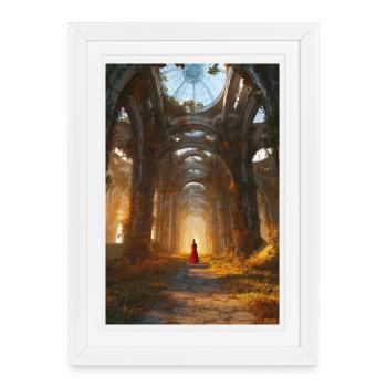 Autumn Ruins Cathedral Walk - Framed poster (27 × 37 cm) - white - Front