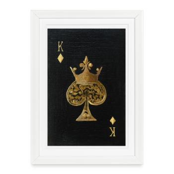 Gilded King of Spades - Framed poster (27 × 37 cm) - white - Front