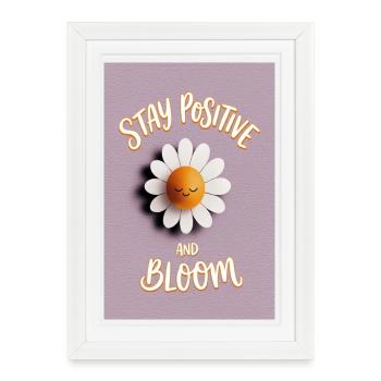 Reste positive Bloom Daisy - Affiche encadrée (27 × 37 cm) - blanc - Devant