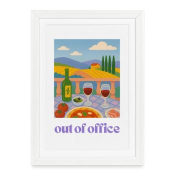 Out of Office Tuscany Poster Italy Wine - Framed poster (27 × 37 cm) - white - Front