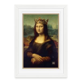 Couronnée Joconde, reine des musées - Affiche encadrée (27 × 37 cm) - blanc - Devant
