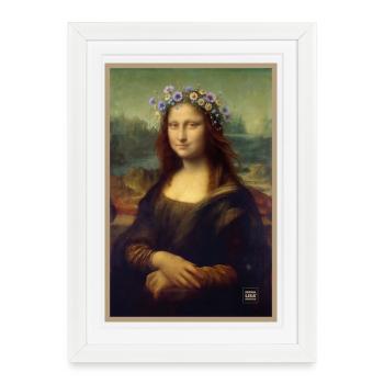 Couronne florale de la Joconde - Affiche encadrée (27 × 37 cm) - blanc - Devant