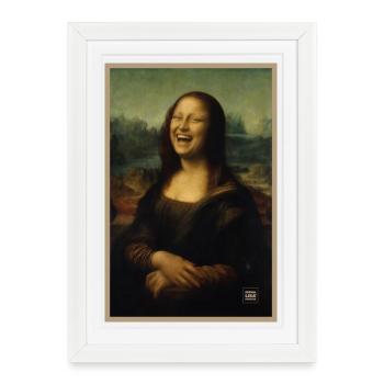 Parodie riante de la Joconde LOL - Affiche encadrée (27 × 37 cm) - blanc - Devant