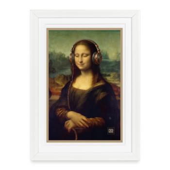 Mona Beats: Headphones Portrait - Framed poster (27 × 37 cm) - white - Front