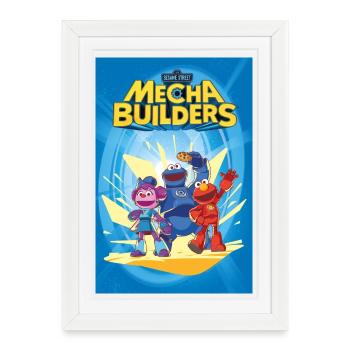Mecha Builders Team Design - Framed poster (27 × 37 cm) - white - Front