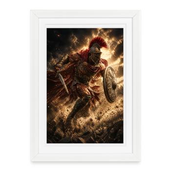 Stormbound Crusader Knight - Framed poster (27 × 37 cm) - white - Front