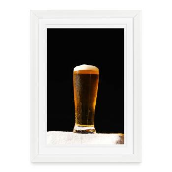 Beer glass evening light - Framed poster (27 × 37 cm) - white - Front