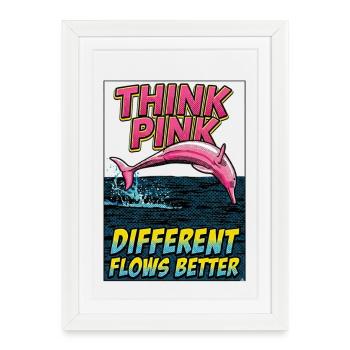 Pensez à Pink Dolphin : Meilleur Flow - Affiche encadrée (27 × 37 cm) - blanc - Devant