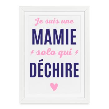 Cadeaux Mamie solo Humoristique - Affiche encadrée (27 × 37 cm) - blanc - Devant