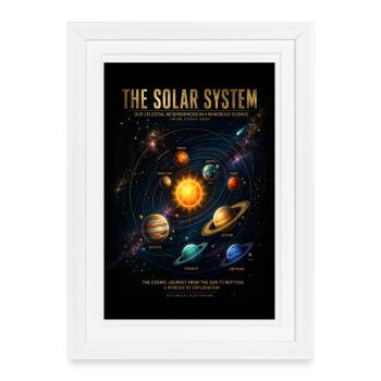Solar System Cosmic Journey - Framed poster (27 × 37 cm) - white - Front