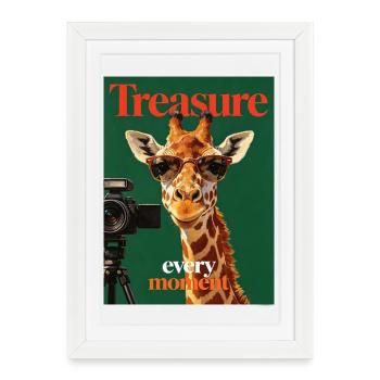 Giraffe - Framed poster (27 × 37 cm) - white - Front