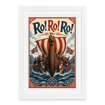 Nous ramons pour la Norvège et nous gagnons - Affiche encadrée (27 × 37 cm) - blanc - Devant