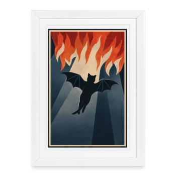 Hellcat - Cat from Hell - Framed poster (27 × 37 cm) - white - Front