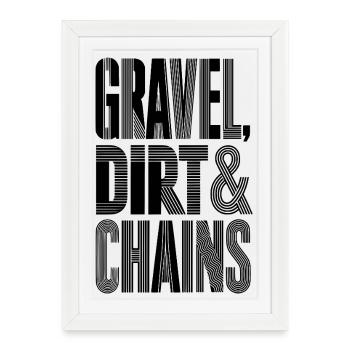 Gravel Dirt Chains - Framed poster (27 × 37 cm) - white - Front