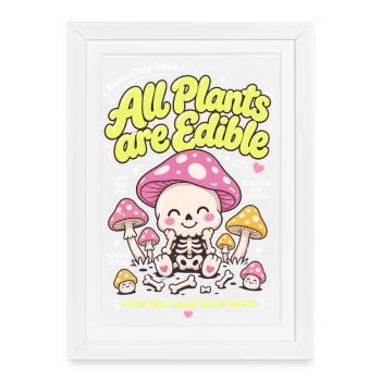 All Plants Are Edible Organic Gardening - Framed poster (27 × 37 cm) - white - Front