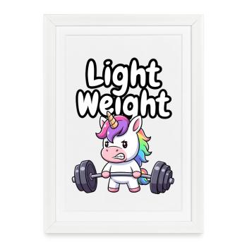 Licorne légère - Affiche encadrée (27 × 37 cm) - blanc - Devant