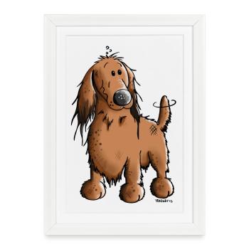 Mignon Teckel - Affiche encadrée (27 × 37 cm) - blanc - Devant