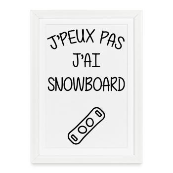 Snowboard / Snowboardeur / Ski / Montagne - Affiche encadrée (27 × 37 cm) - blanc - Devant