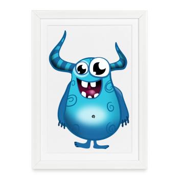monstre - Affiche encadrée (27 × 37 cm) - blanc - Devant