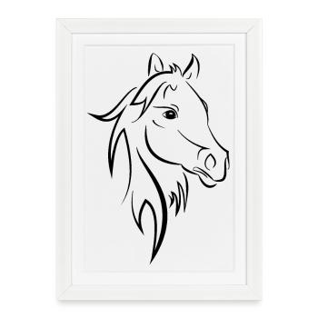 Cheval - Affiche encadrée (27 × 37 cm) - blanc - Devant