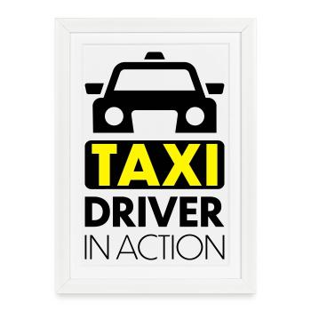 taxi - Framed poster (27 × 37 cm) - white - Front