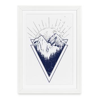 Moonlit Peaks Triangle - Framed poster (27 × 37 cm) - white - Front
